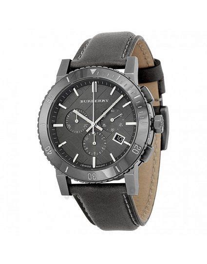 burberry swiss chronograph grey dial grey leather men's watch bu9384|Burberry Men Watches .